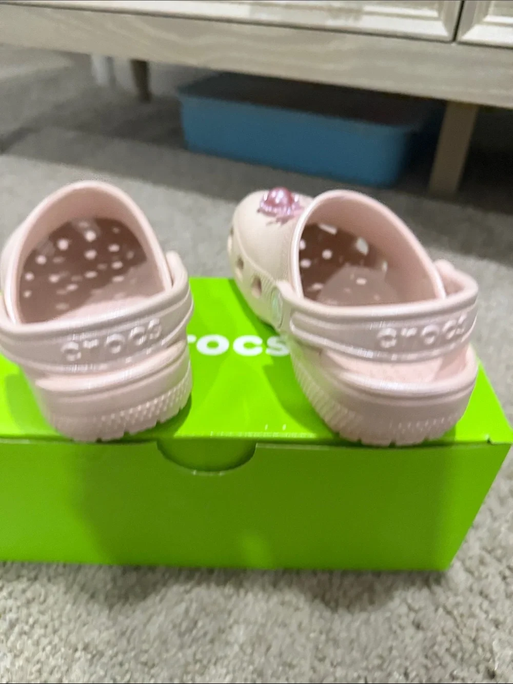 CROCS Kids Classic Shimmer Gem Clog in Quartz Pink